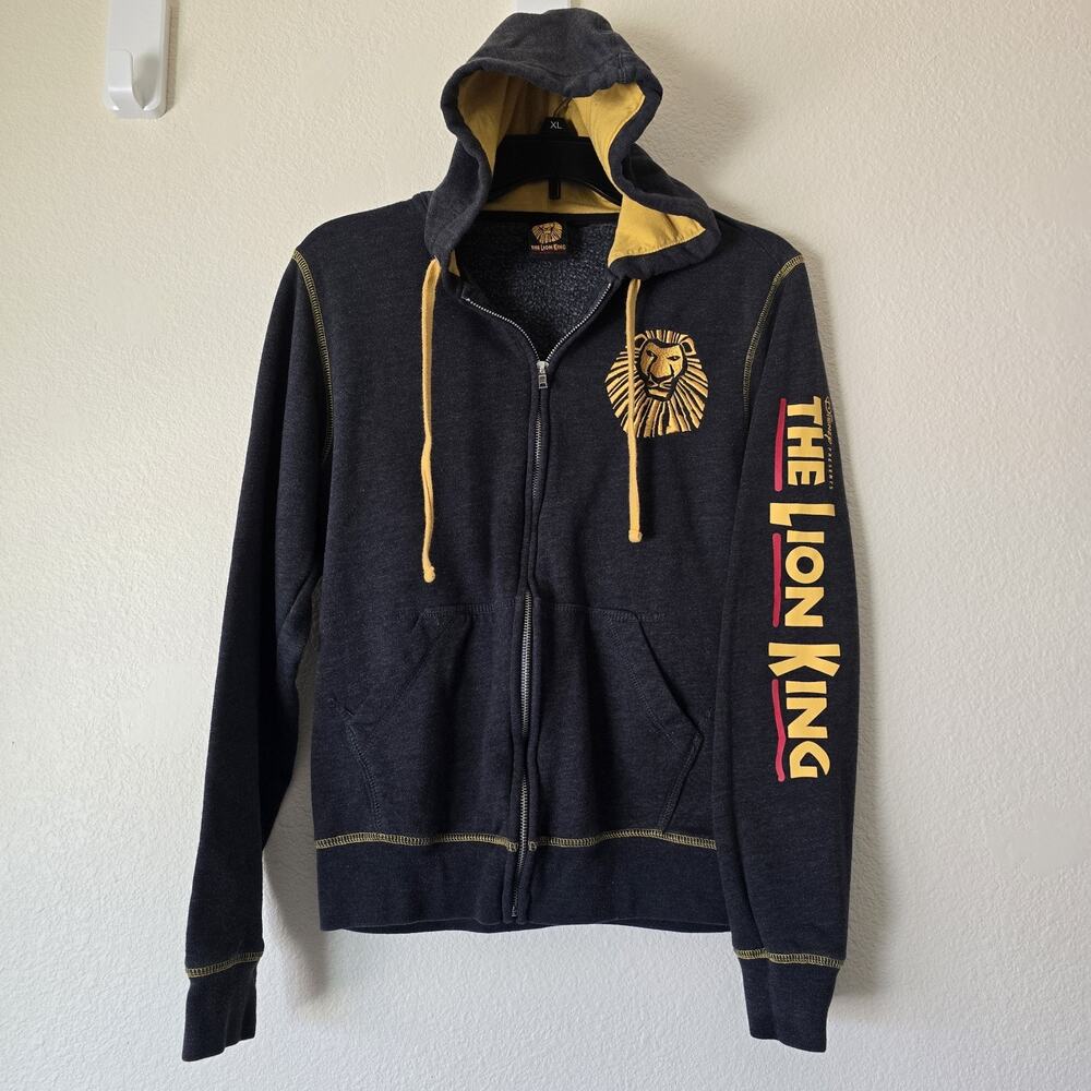 Disney Lion King Size XSmall The Broadway Musical Full Zip Hoodie Gray Yellow